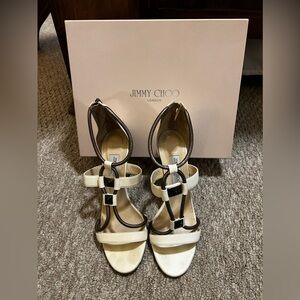 Cream/Pewter Jimmy Choo Sandals size 40